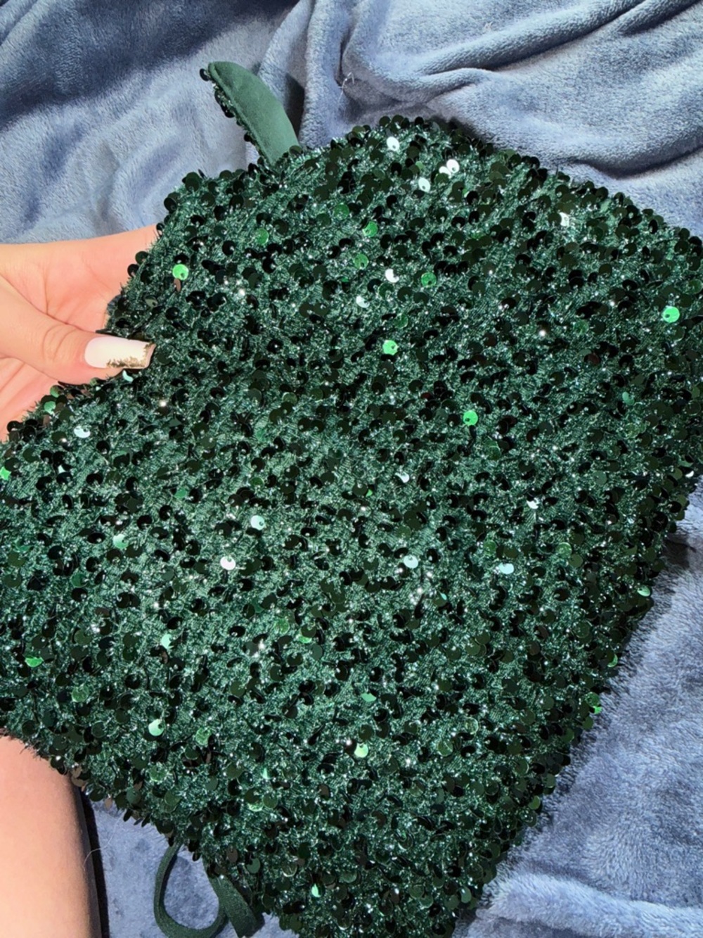 SHEIN Green Sequin Cowl Neck Midi Dress